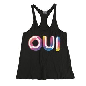 Scratch Womens OUI Racerback Tank Top, Black, NWT